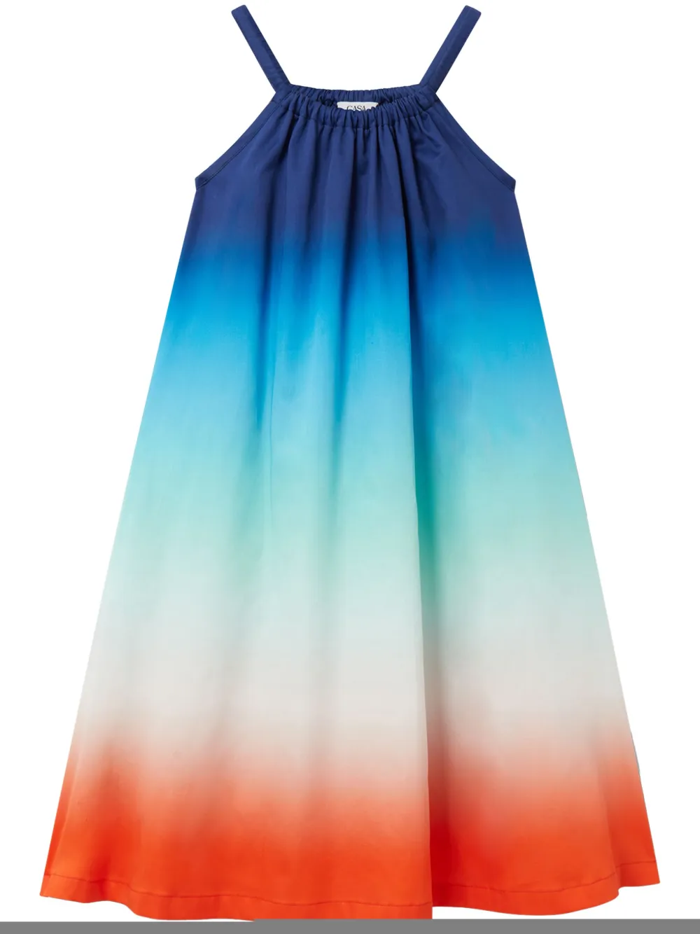 Casablanca Gradient-pattern Slip-pocket Cotton Dress 5-14 In Blue