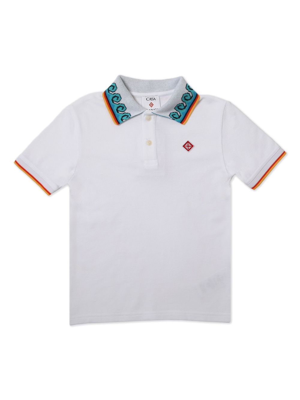 CASABLANCA KIDS organic cotton polo shirt - White