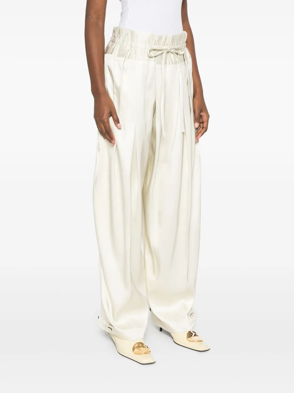 Jil Sander Palazzo plooibroek Beige