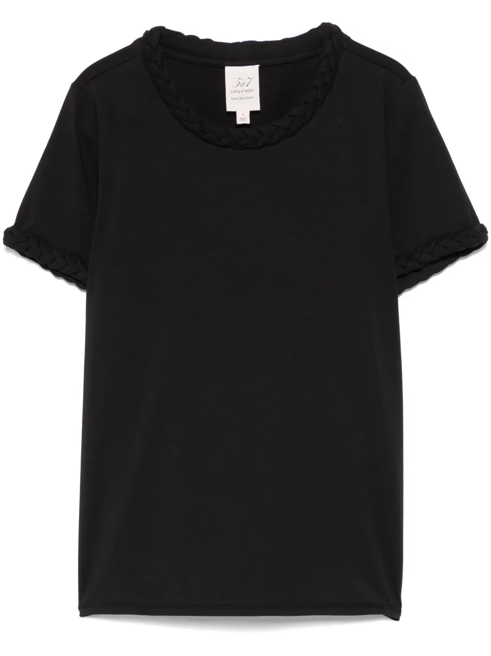 Cinq A Sept braided-detailed T-shirt - Black