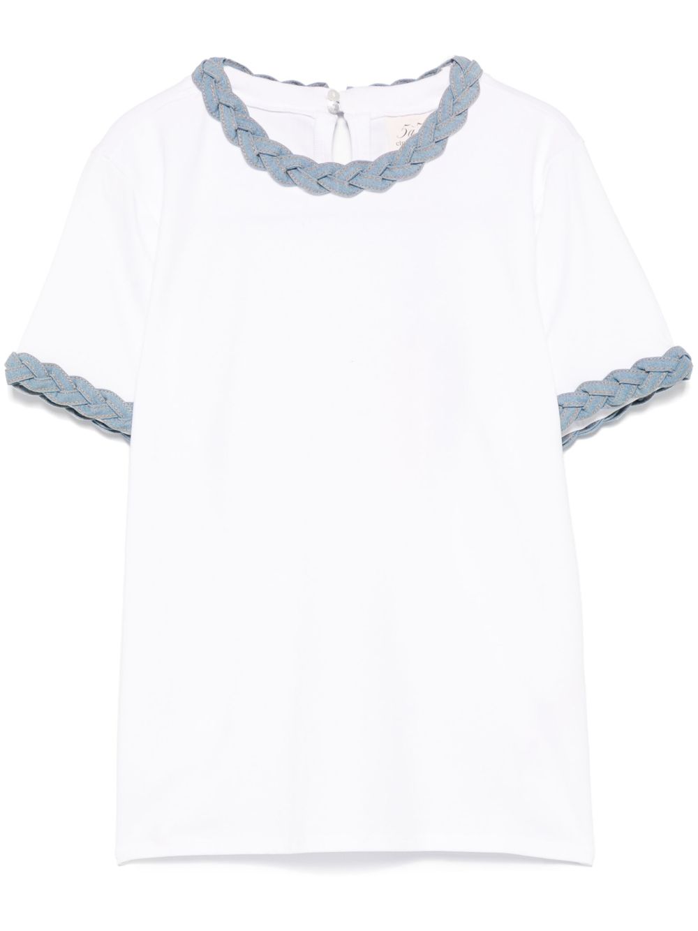 Cinq A Sept braided-detailed T-shirt - White