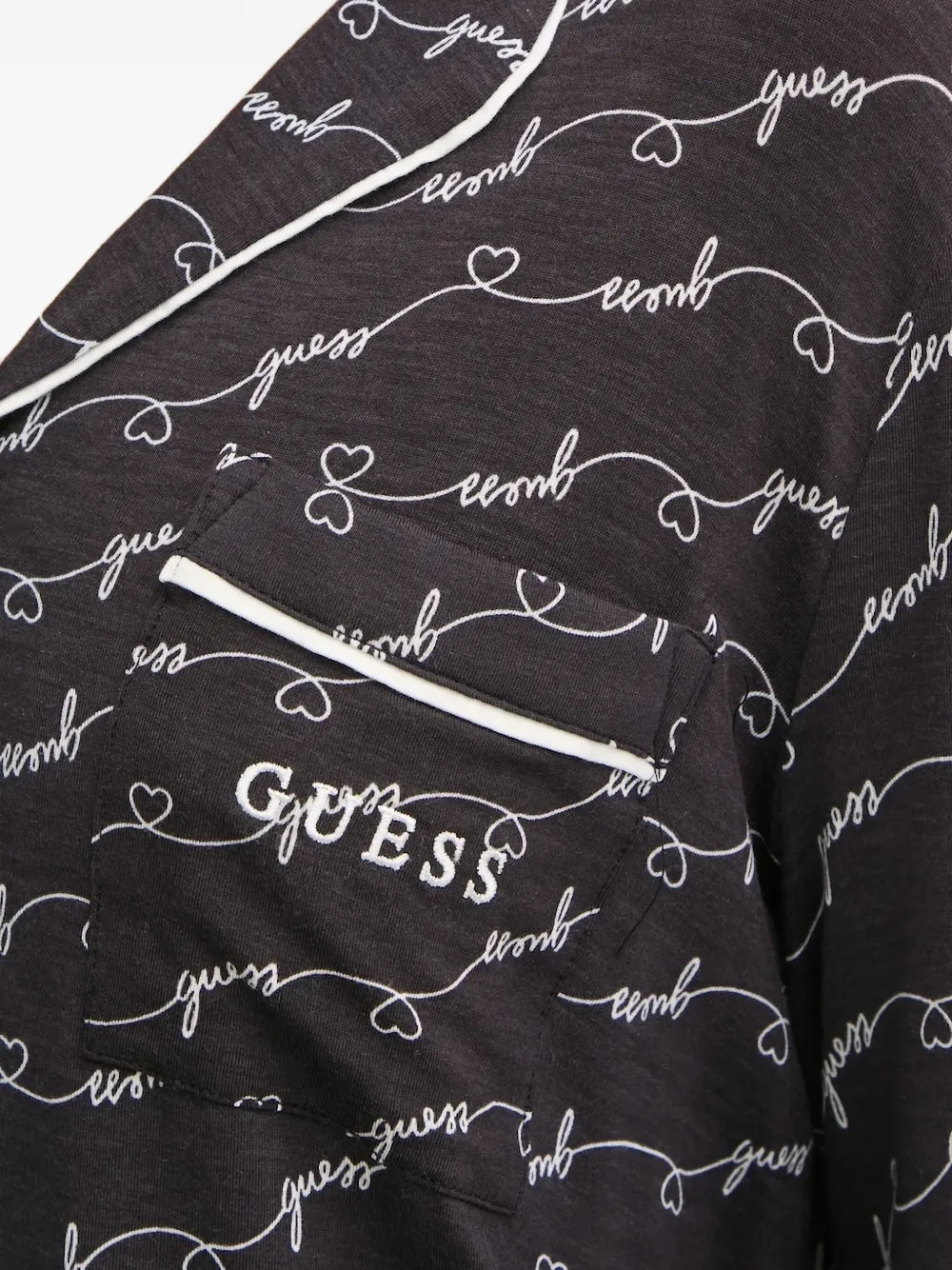 GUESS USA Pyjama met logo-hart Zwart