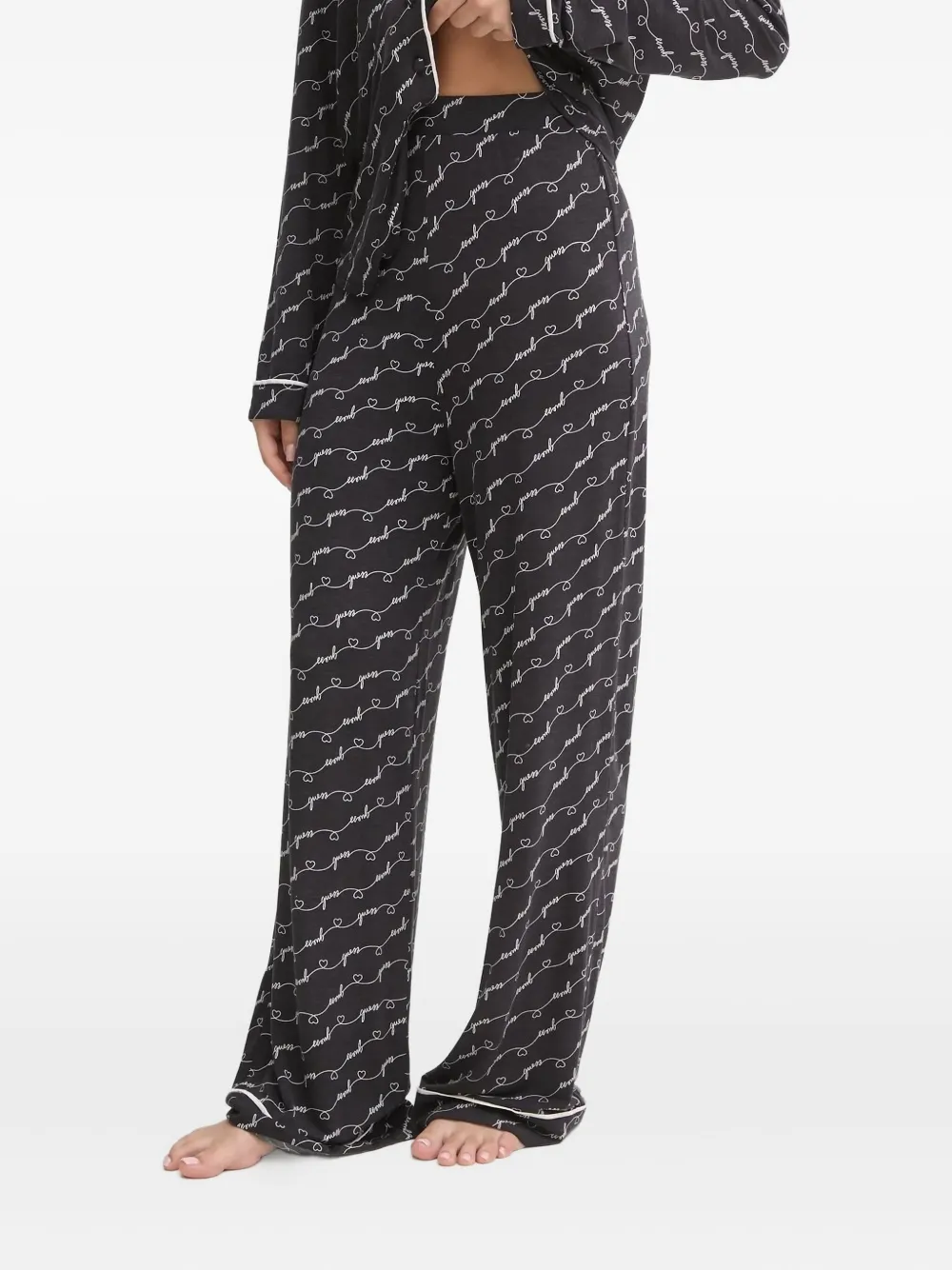 GUESS USA Pyjama met logo-hart Zwart