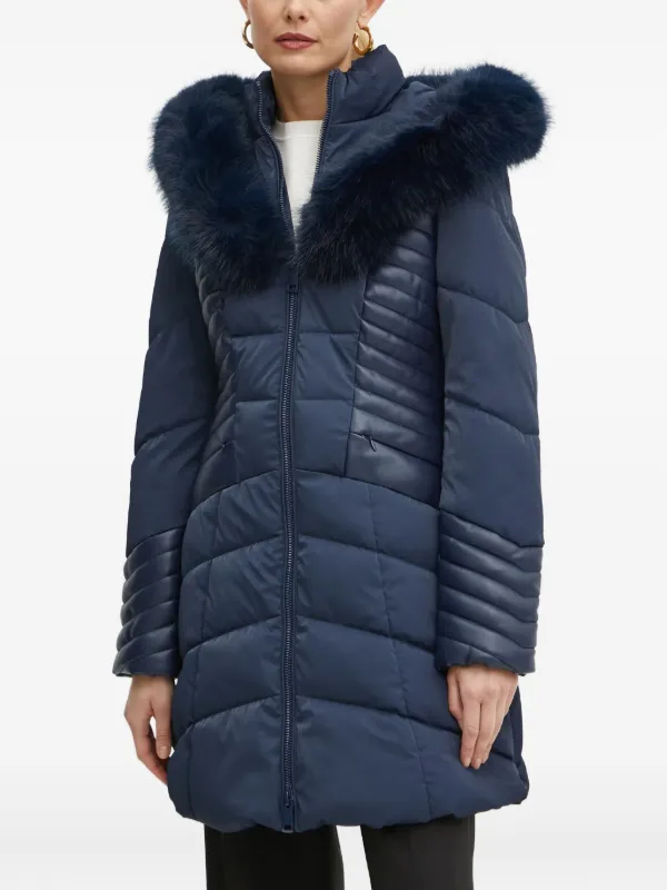 GUESS USA Oxana Trimmed Quilted Jacket Blue FARFETCH IL