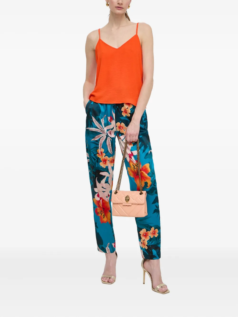 GUESS USA Broek met bloemen - Blauw