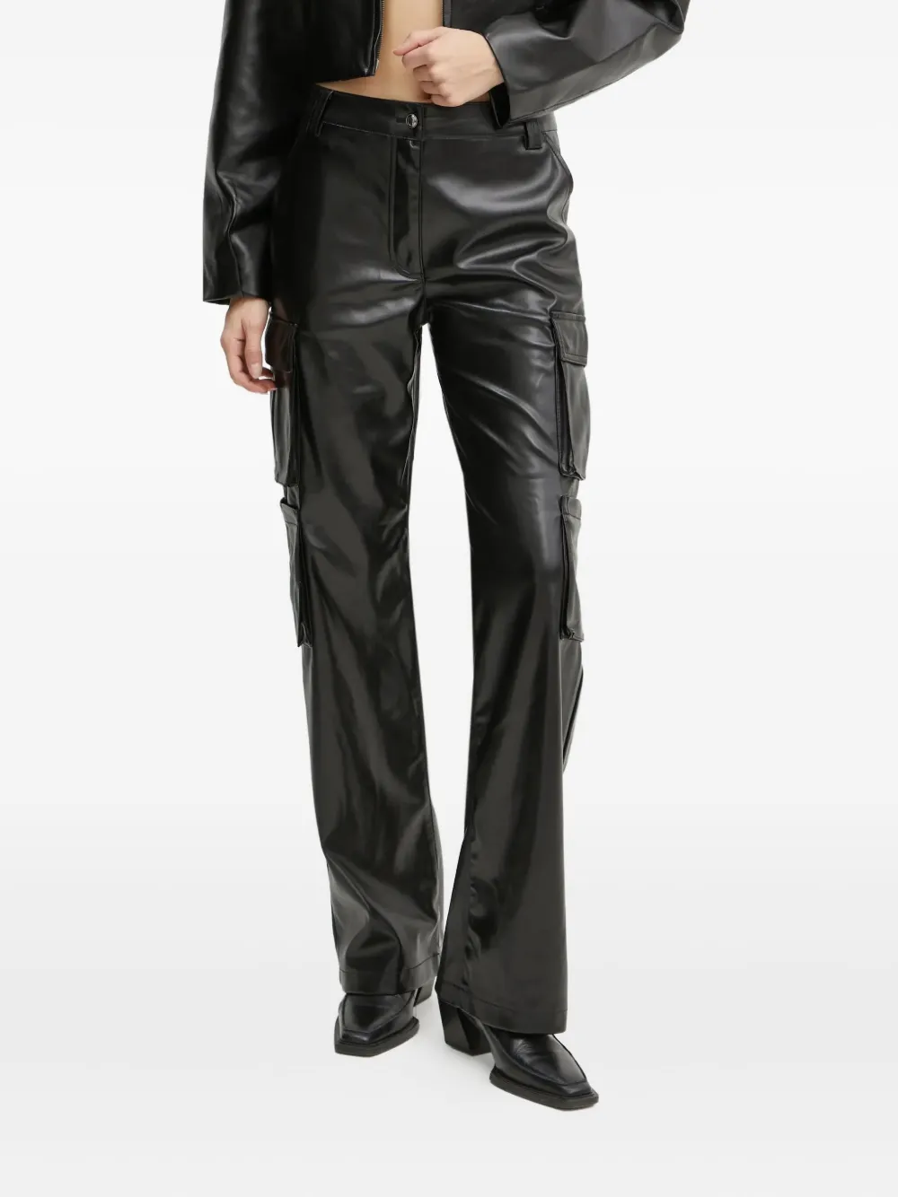 Guess Usa Cargo-pocket Trousers In Black