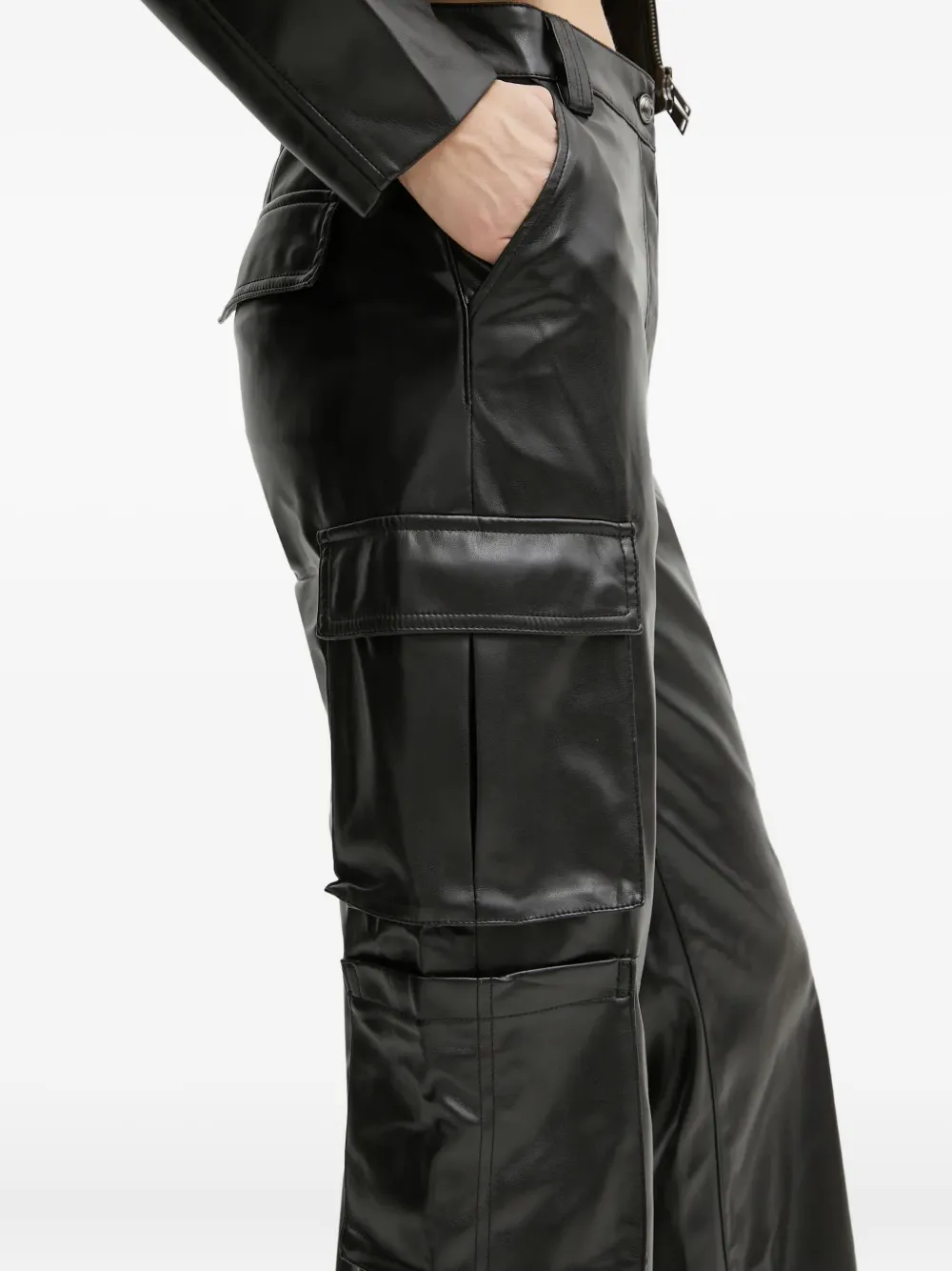 Guess Usa Cargo-pocket Trousers In Black