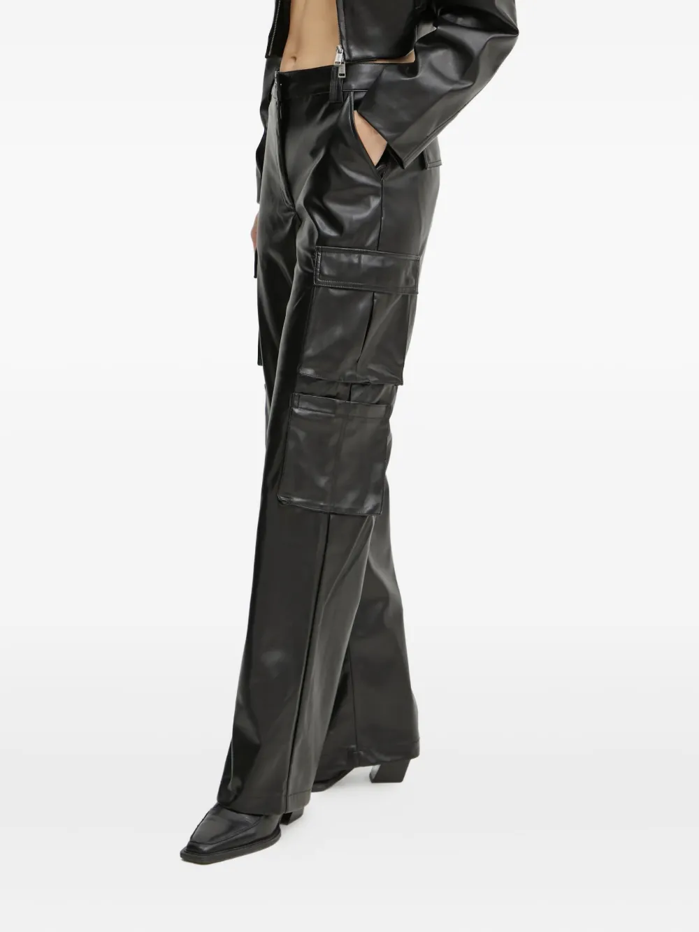Guess Usa Cargo-pocket Trousers In Black