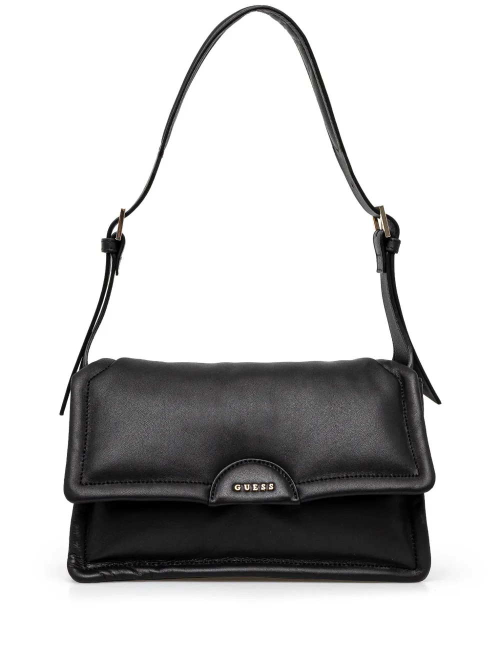 GUESS USA レザー ショルダーバッグ - ブラック GUESS USA レザー ショルダーバッグ - ブラック