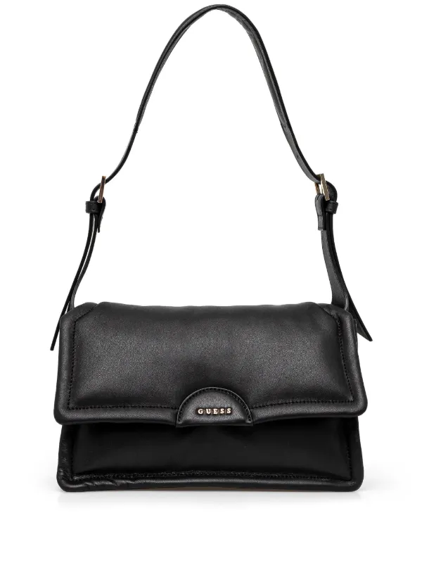 GUESS ブラックショルダーバッグ ゲス GUESS ECO GEMMA Top Zip Shoulder Bag （BLA