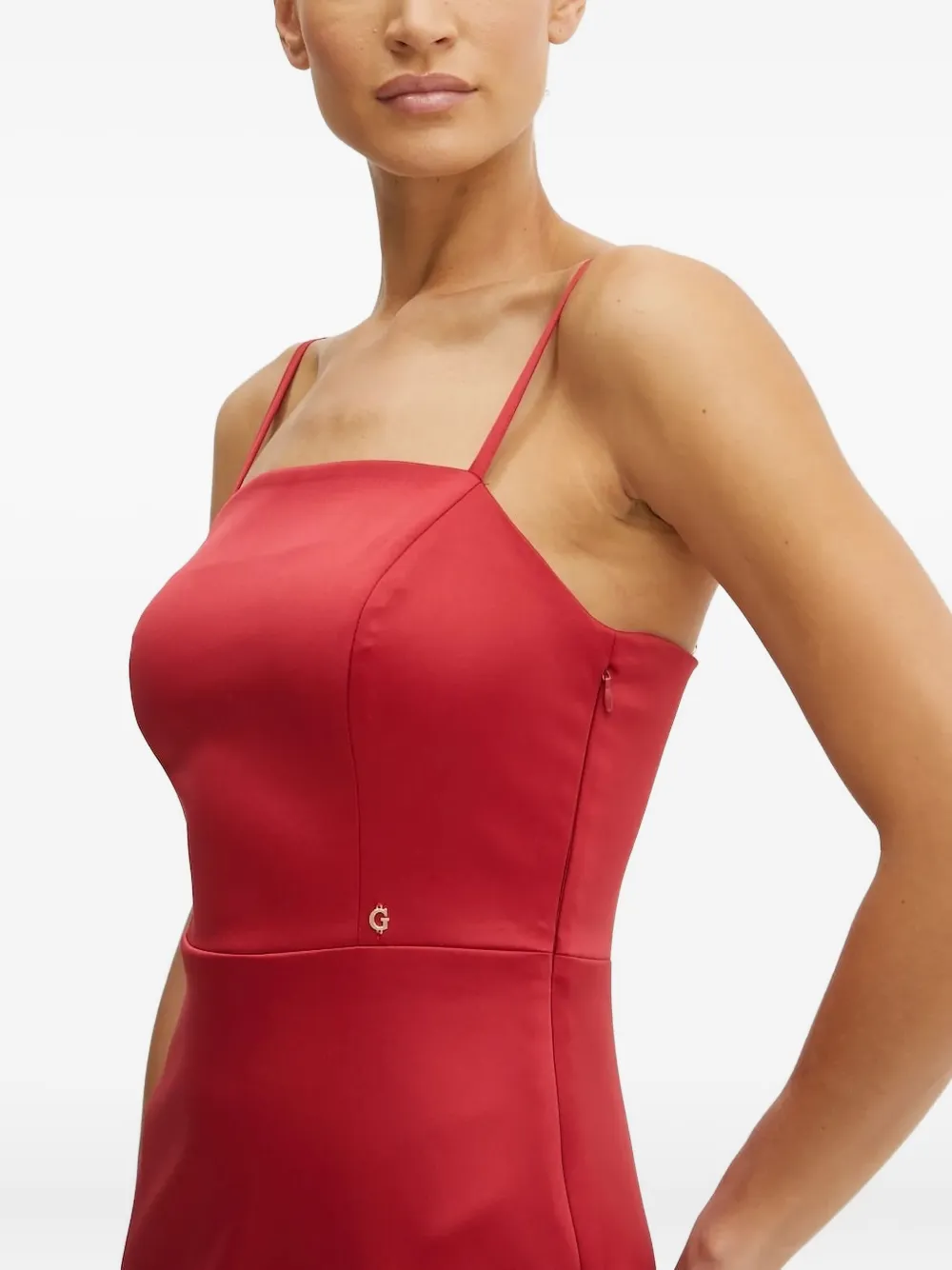 GUESS USA Satijnen mini-jurk met spaghettibandjes Rood