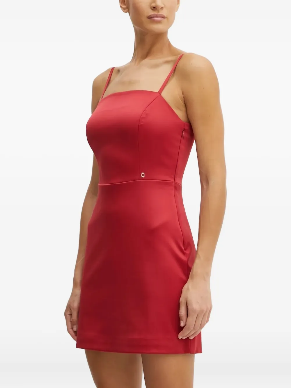 GUESS USA Satijnen mini-jurk met spaghettibandjes Rood