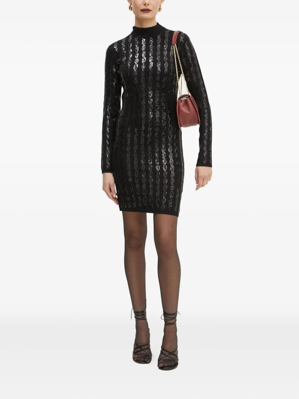 GUESS USA sequin-embellishment mini dress Zwart