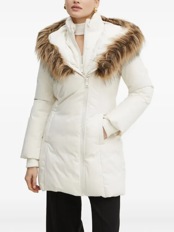 GUESS USA フーデッド エコファージャケット | ホワイト | FARFETCH JP