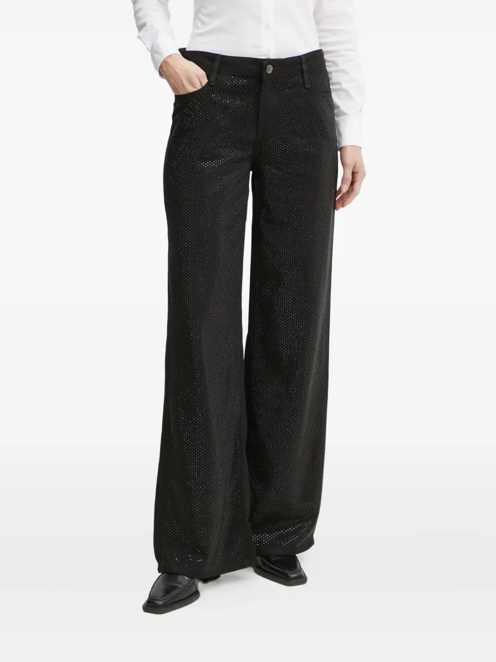 GUESS USA Broek verfraaid met stras Zwart