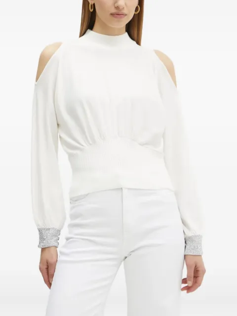 GUESS USA cold-shoulder embellished sweater