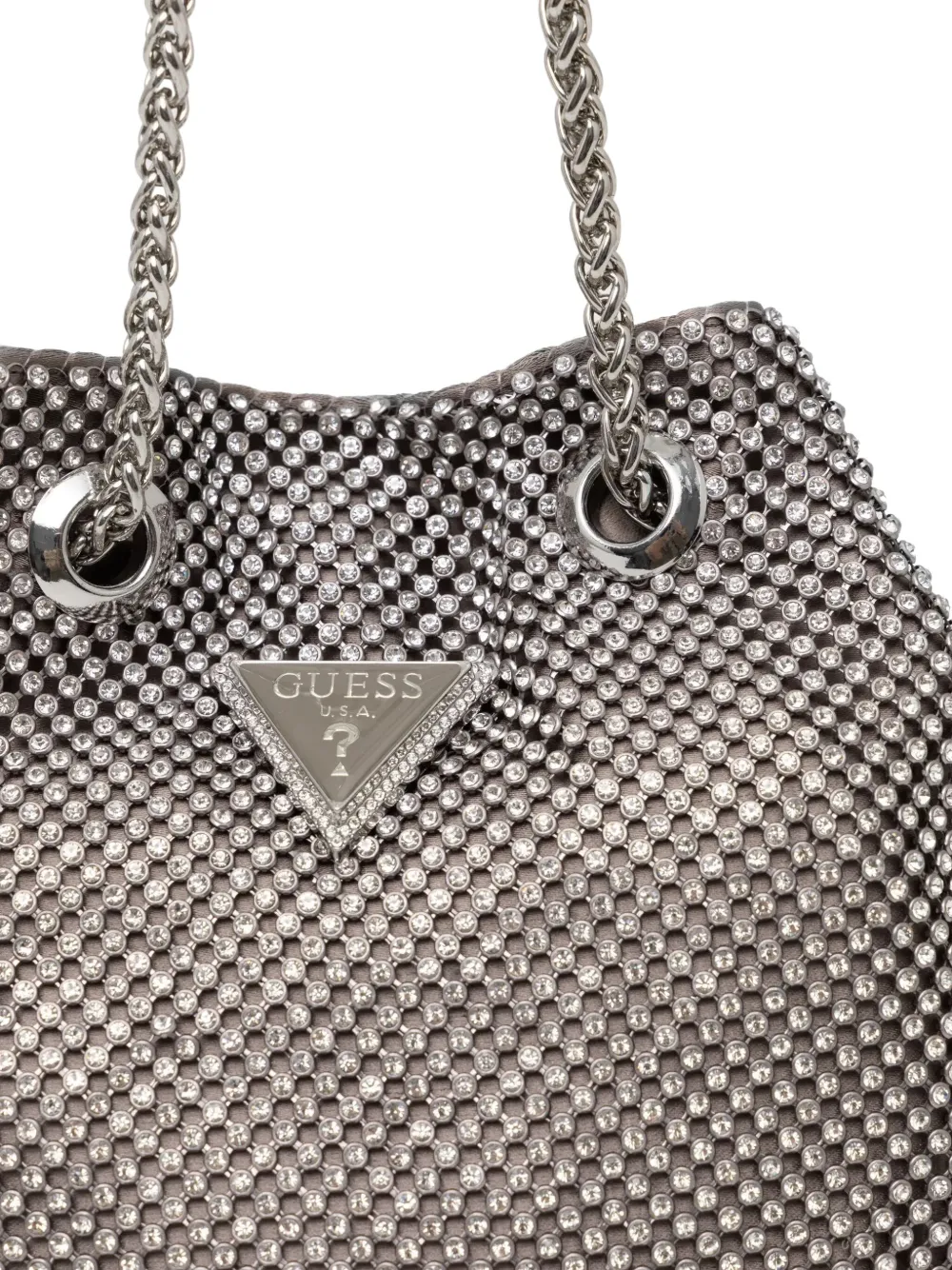 GUESS USA Bucket-tas met kristallen Zilver