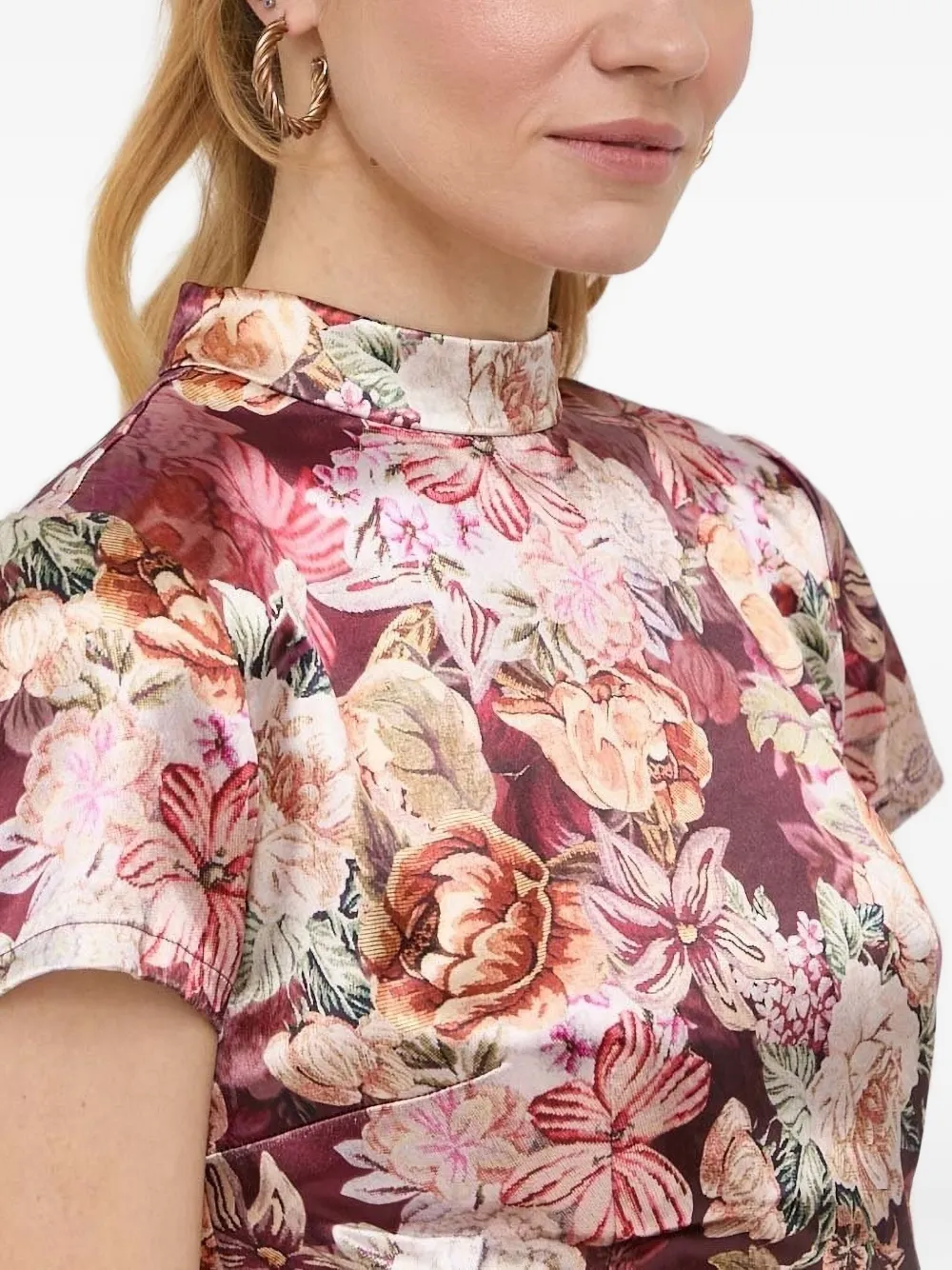 GUESS USA Cocktailjurk met bloemenprint en col Roze