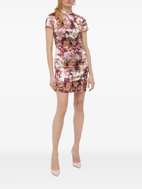 GUESS USA floral-print turtleneck mini cocktail dress