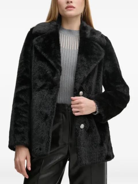 GUESS USA notched-lapels faux-fur jacket