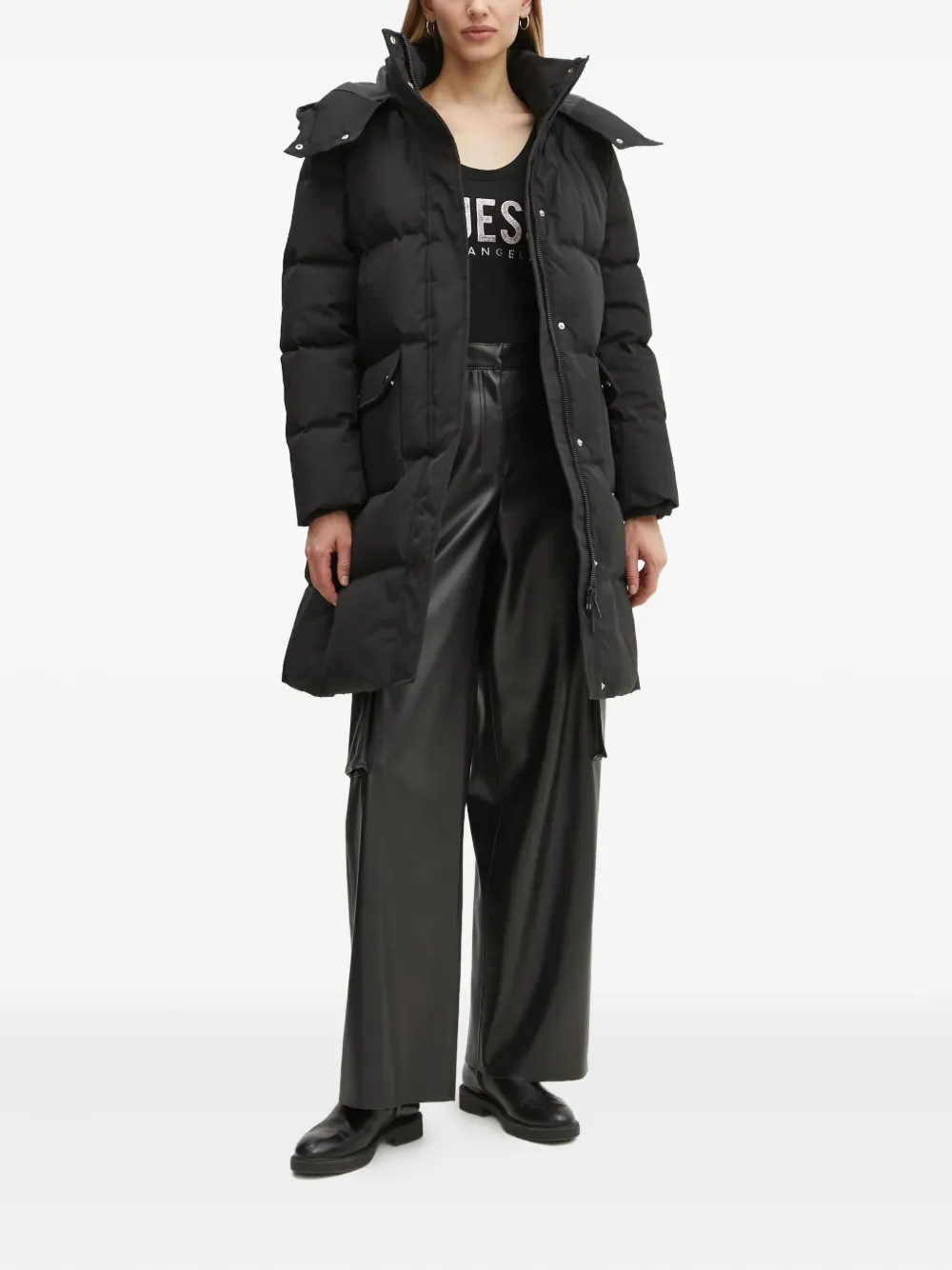 GUESS USA Donsjas met capuchon Zwart