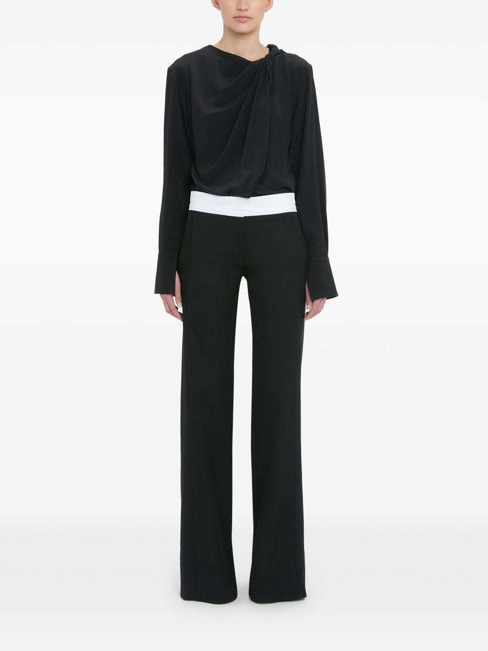 Victoria Beckham exposed-waist palazzo pants - Zwart