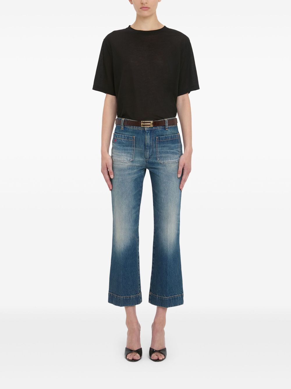 Victoria Beckham crepe T-shirt - Black