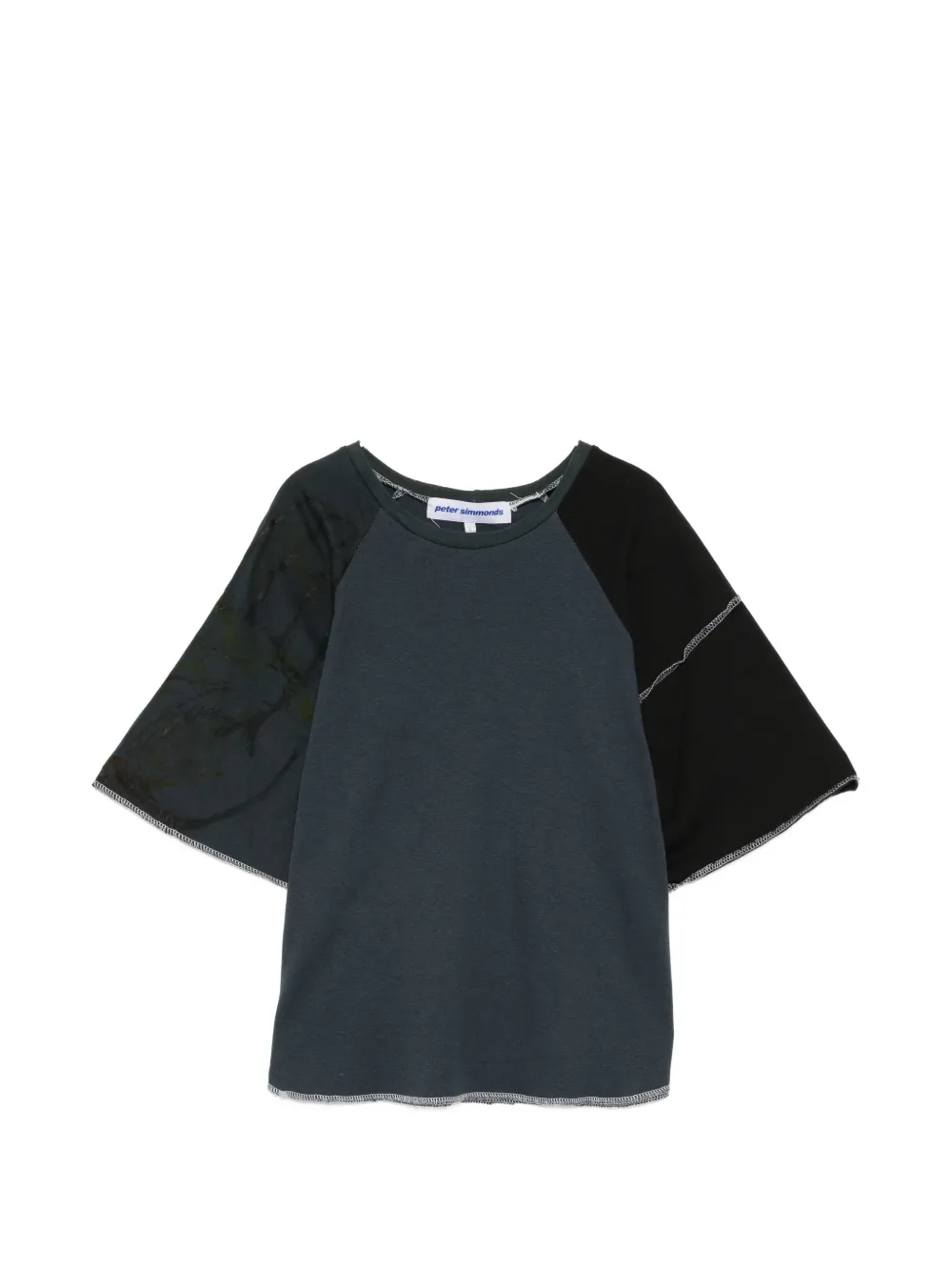 Stain Shade contrast-panel raglan-sleeve T-shirt – Blue