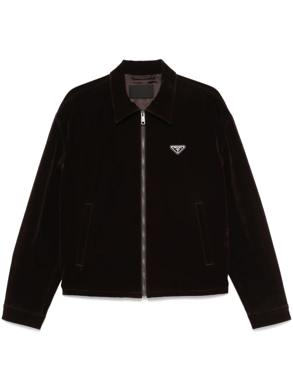 Prada Fluwelen shirtjack Bruin