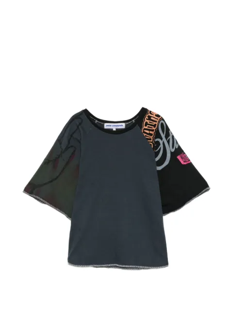 Stain Shade patchwork raw-cut T-shirt