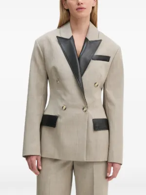 Nanushka◆マヌーク ブレザー Nanushka Belted single-breasted Blazer | Black | FARFETCH