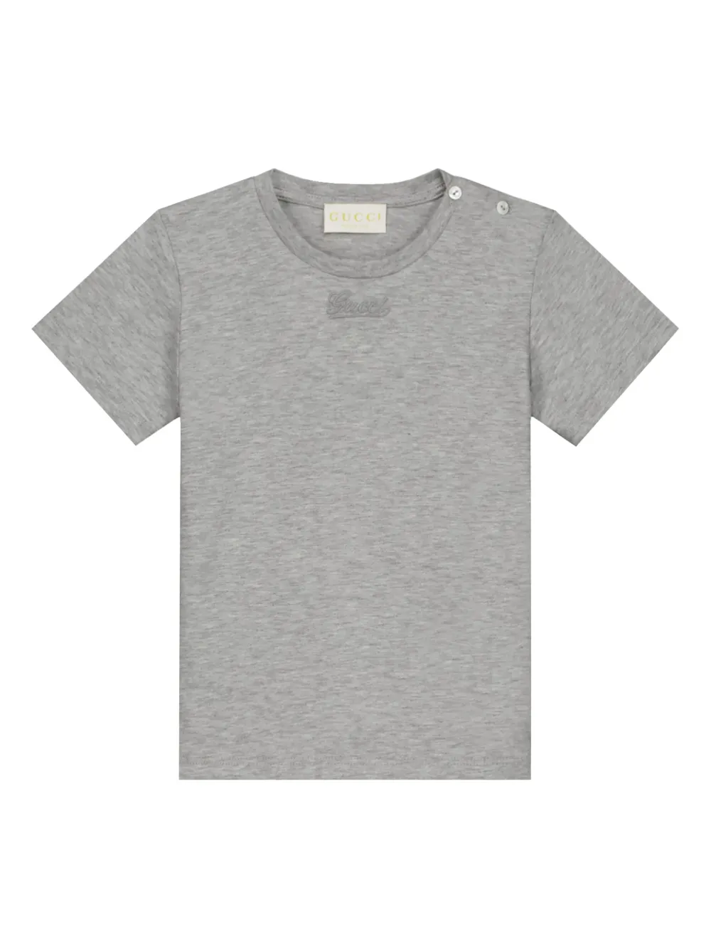 Gucci Kids embroidered-logo cotton t-shirt | Grey | Image 1