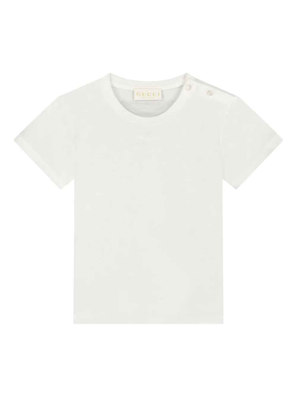 Gucci Kids Katoenen T-shirt met geborduurd logo Wit