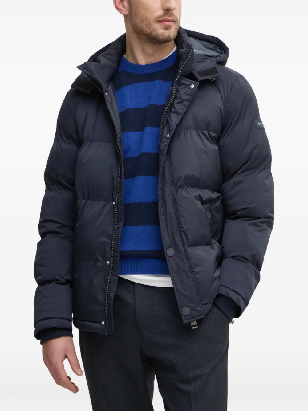 GUESS USA hooded padded jacket | Blue | Image 1