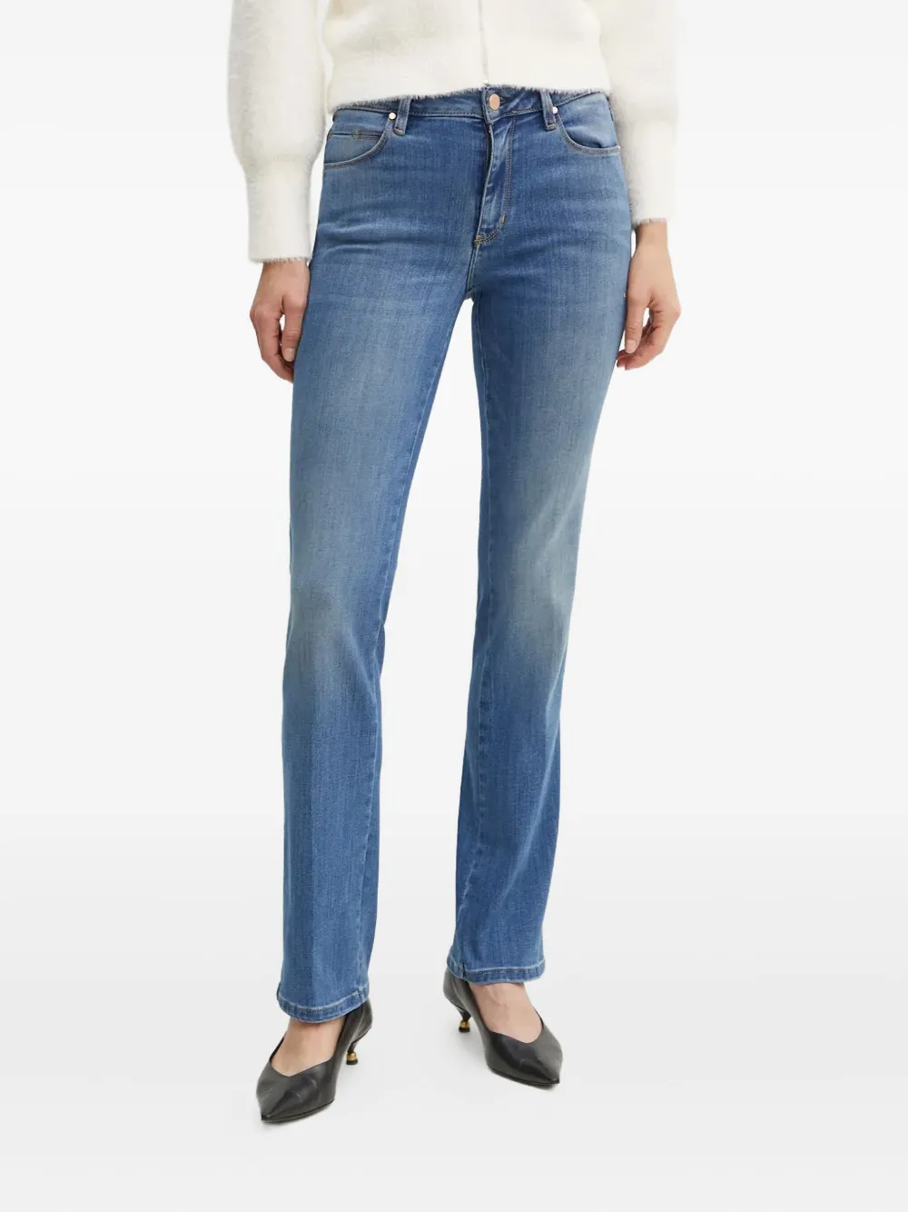Guess Usa Logo-motif Jeans In Blue