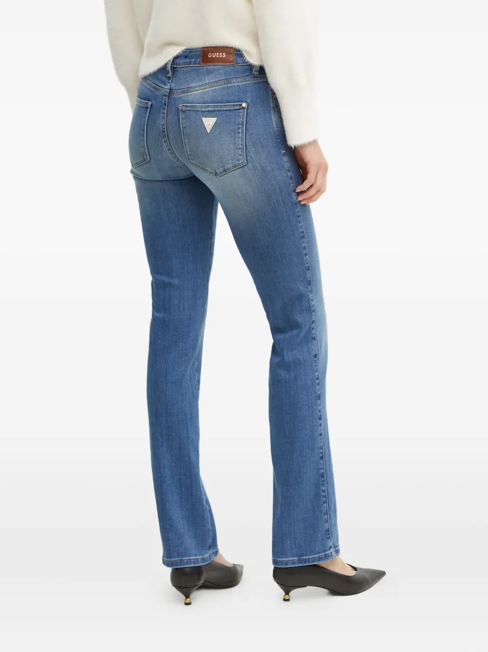 Guess Usa Logo-motif Jeans In Blue