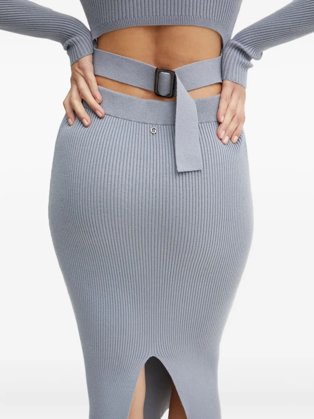 GUESS USA Midi-jurk met vierkante hals Blauw