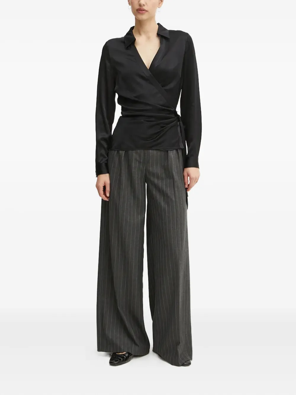 GUESS USA Satijnen blouse - Zwart