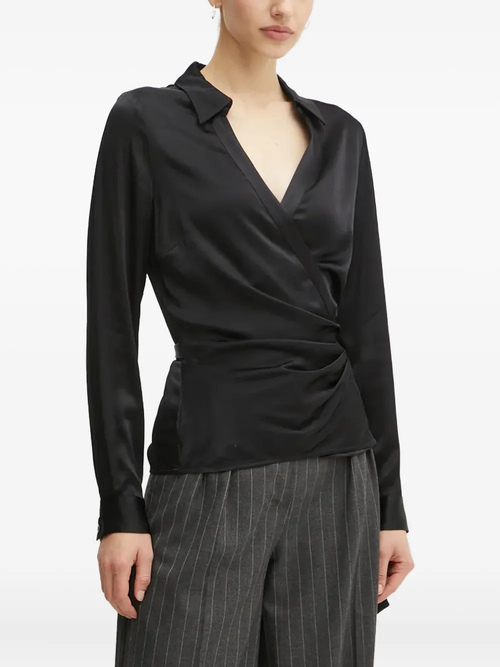 GUESS USA Satijnen blouse Zwart