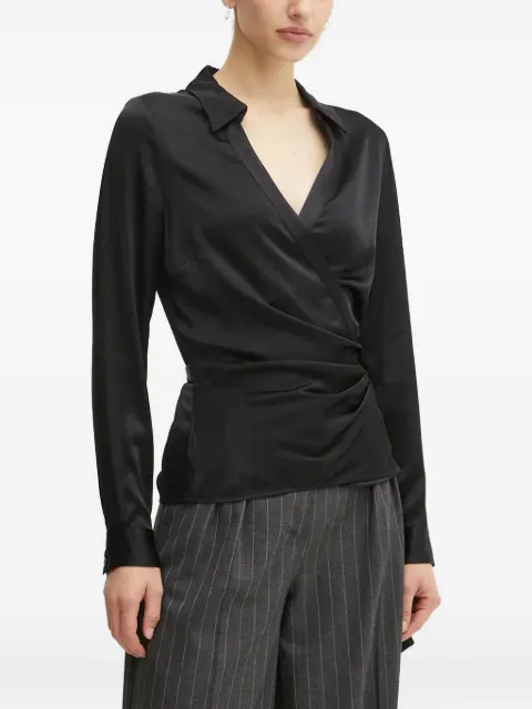 GUESS USA satin wrap blouse