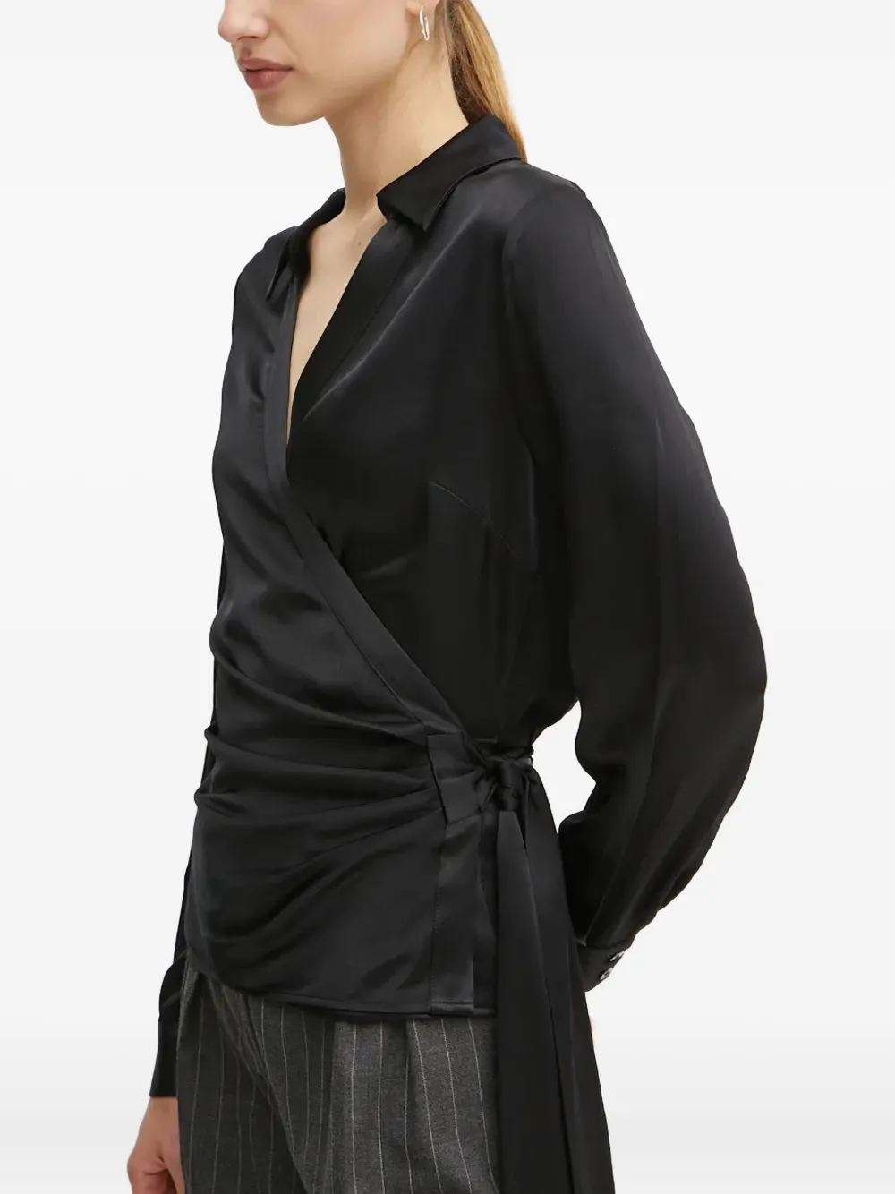 GUESS USA Satijnen blouse Zwart