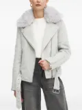 GUESS USA faux-fur belted jacket - Grey