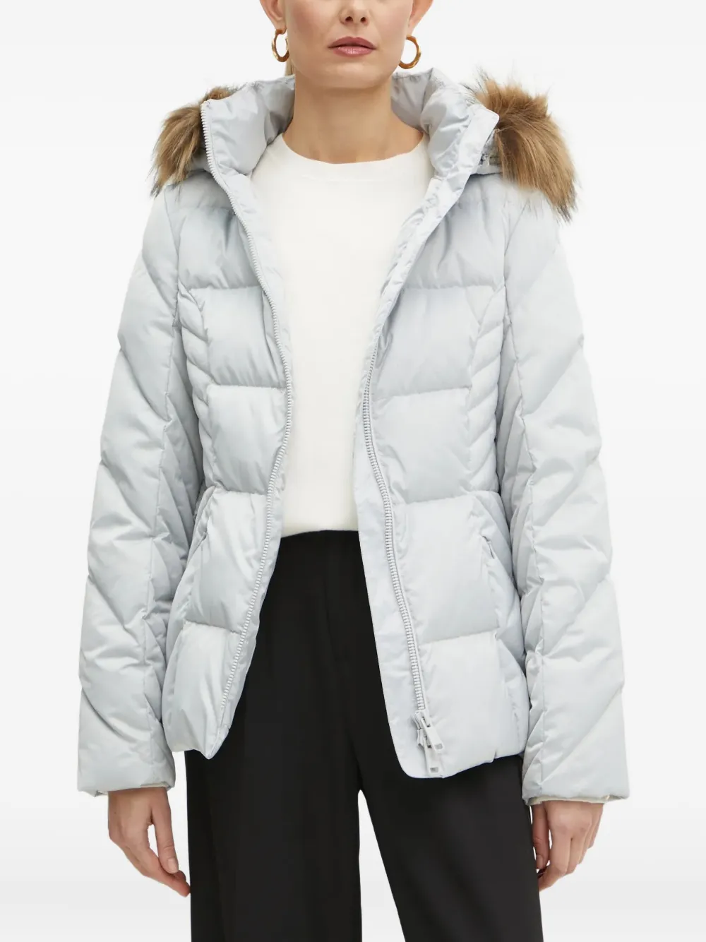 GUESS USA Donsjas met afwerking en ceintuur Grijs