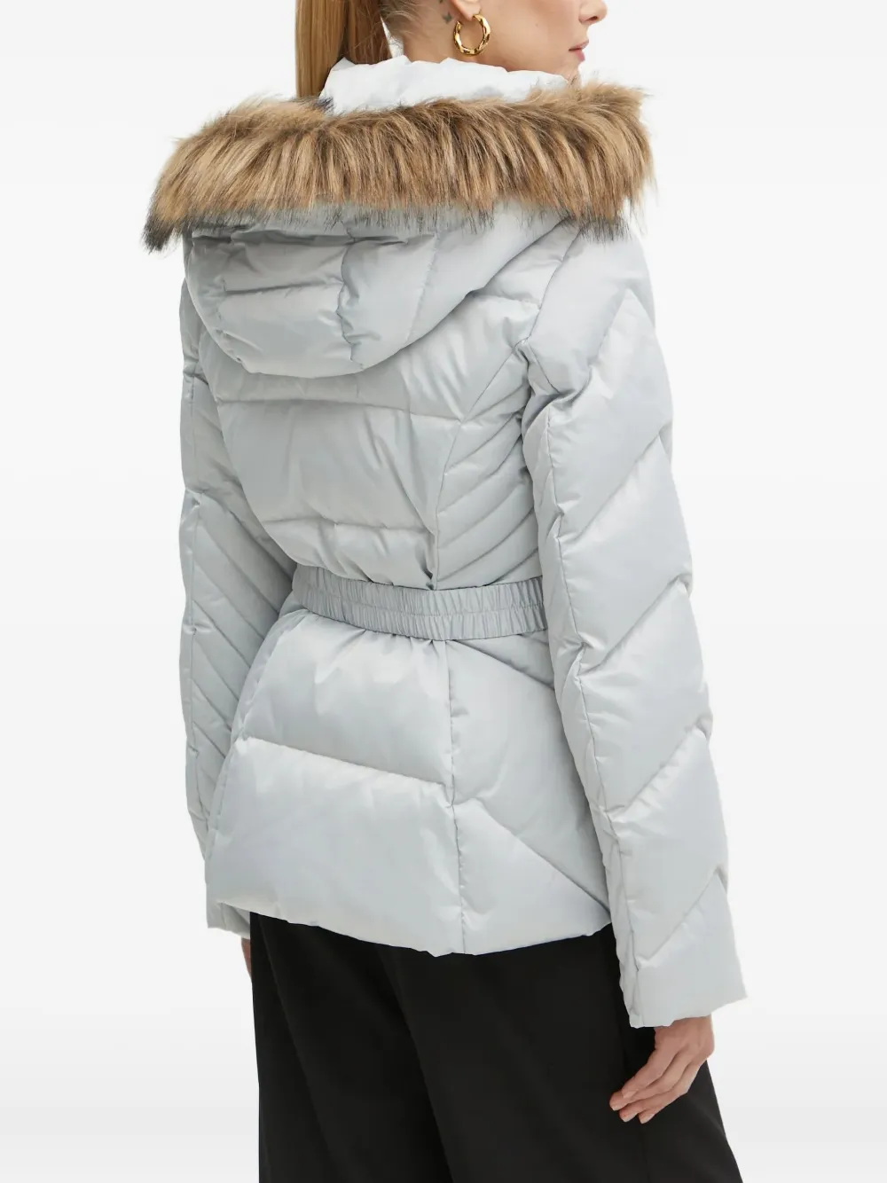 GUESS USA Donsjas met afwerking en ceintuur Grijs