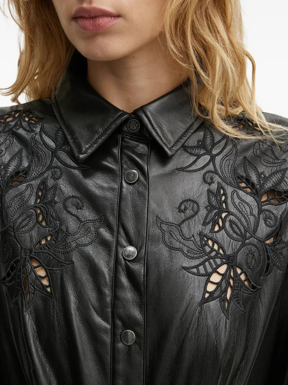 Guess Usa Floral Cut-out Belted Mini Dress In Black