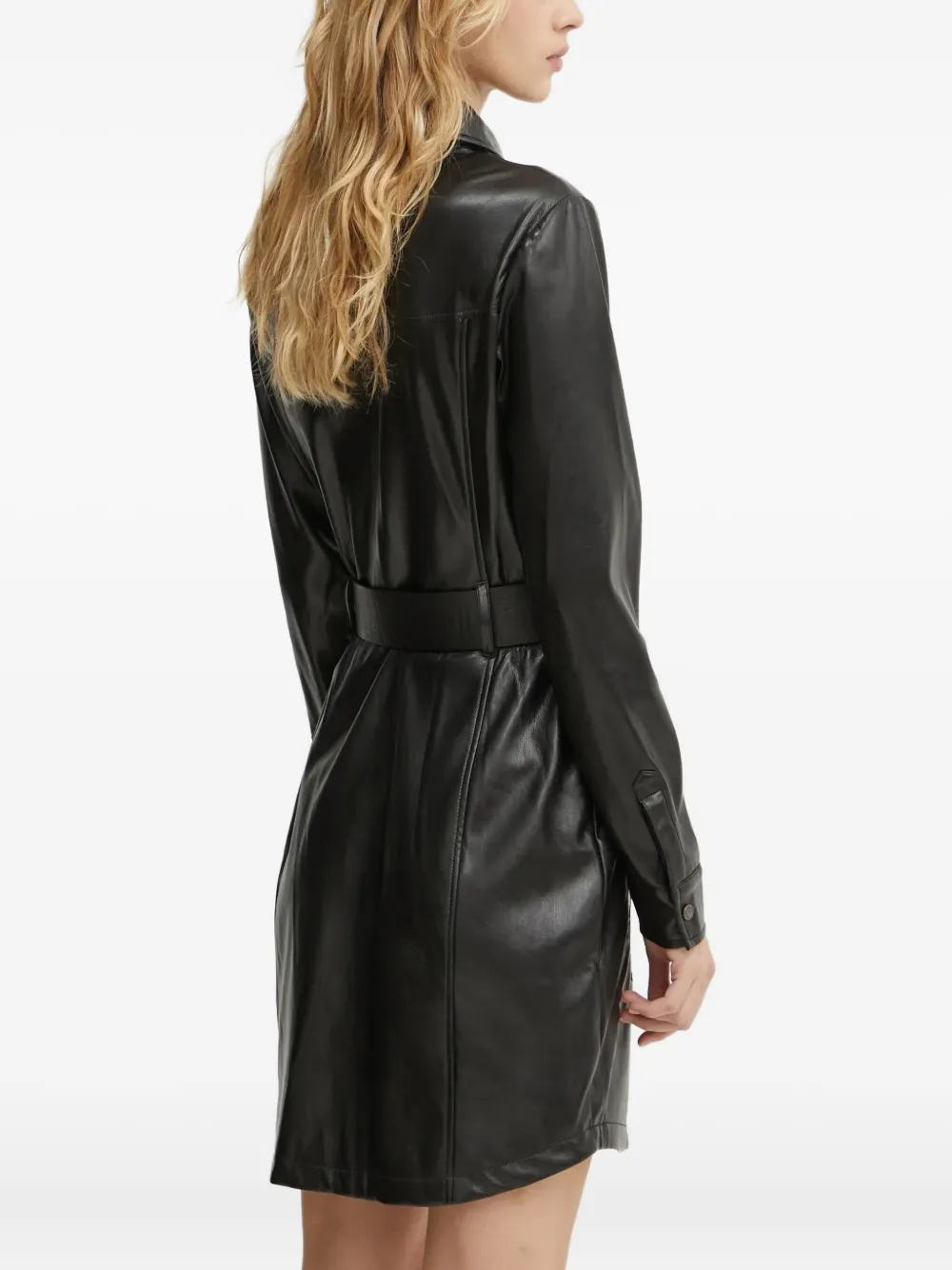 Guess Usa Floral Cut-out Belted Mini Dress In Black