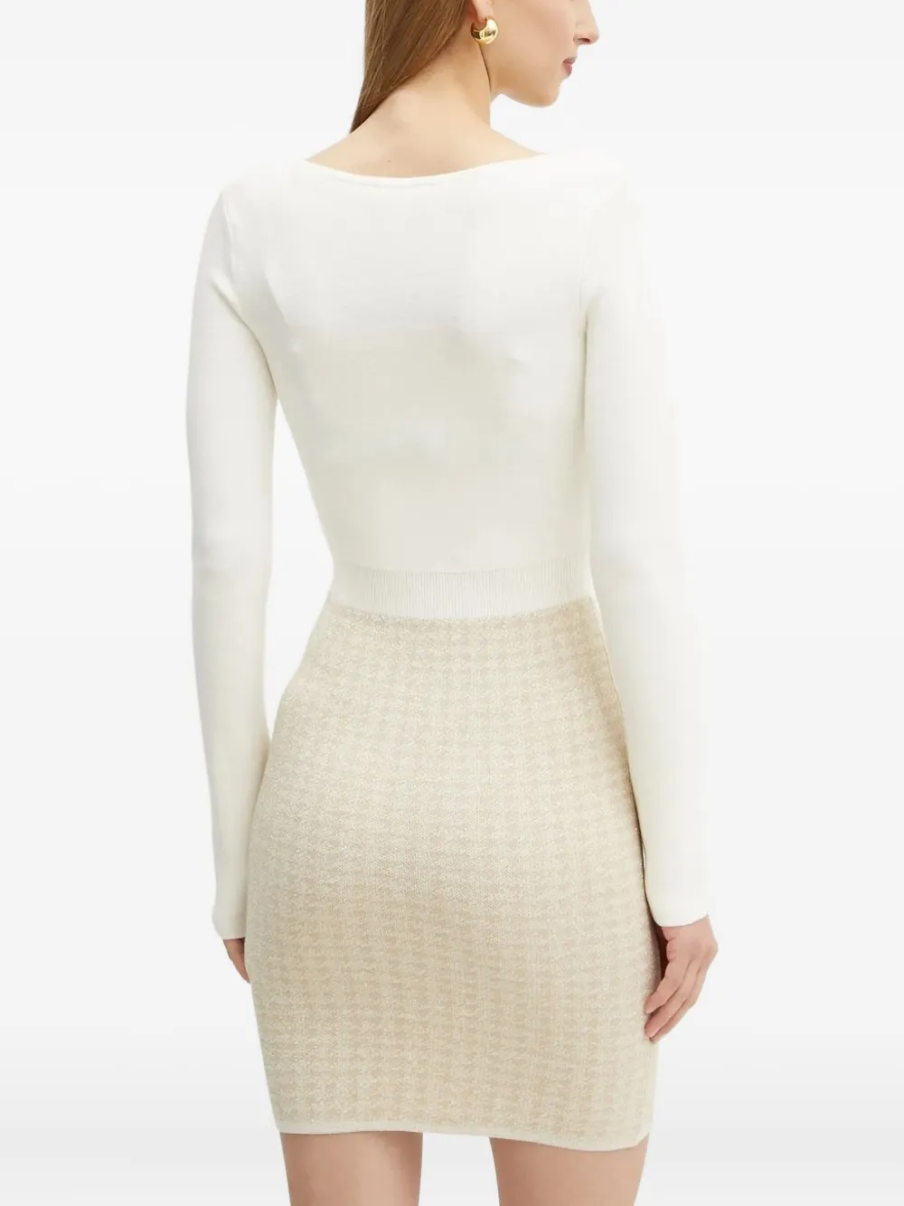 GUESS USA pearl-button knit mini dress - Wit