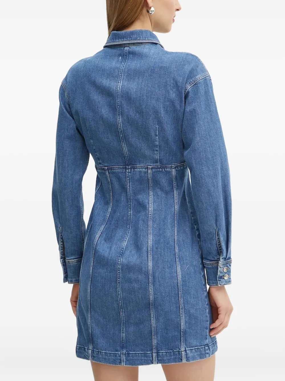 GUESS USA denim button-down shirt mini dress - Blauw