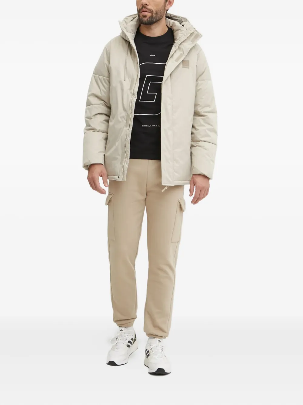 GUESS USA Cargo trainingsbroek met logoplakkaat - Beige