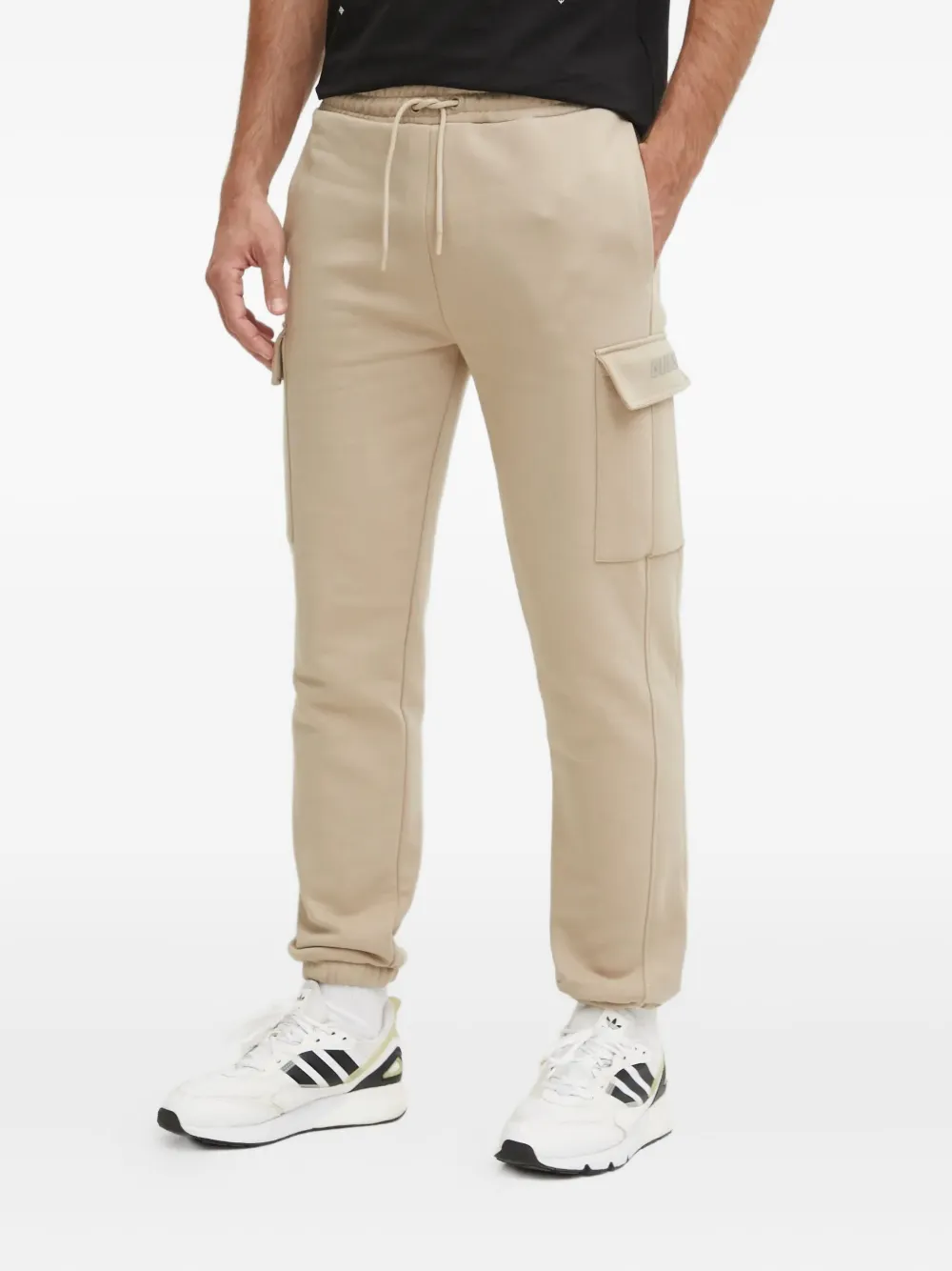 GUESS USA logo-plaque cargo track pants | Neutrals | Image 1